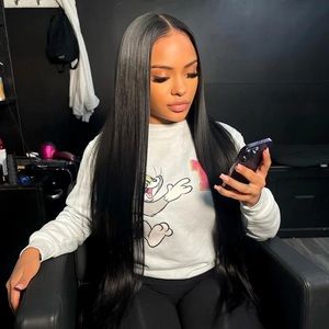 30in Black 13x4 Lace Frontal Straight Wig